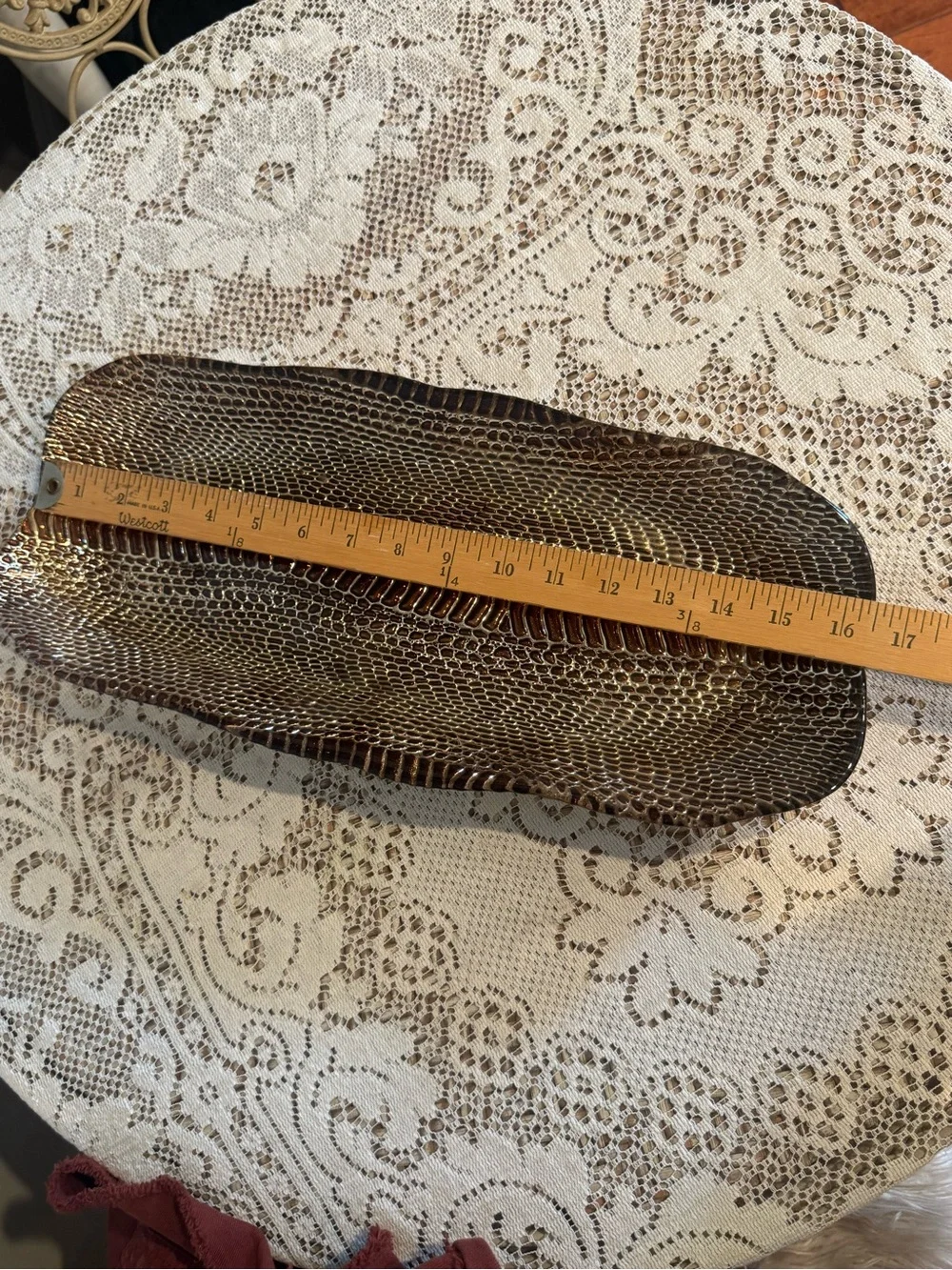 Reptile Feeding Dish - Brown/Gold Decorative Water Bowl